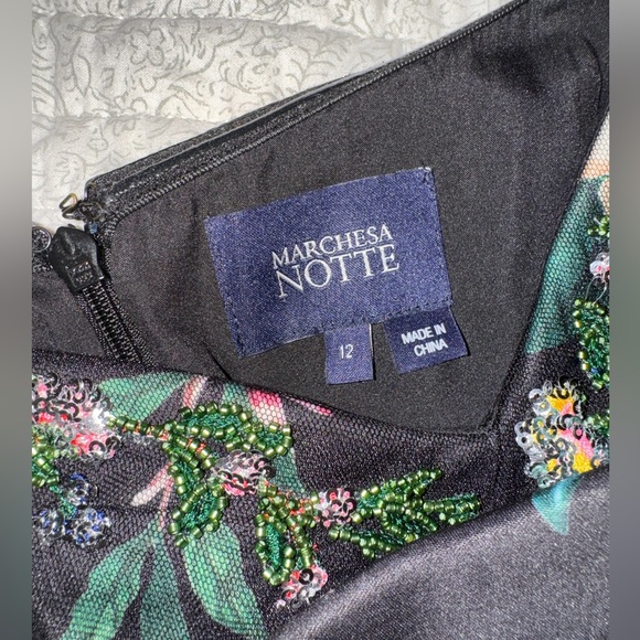 Marchesa Strapless Floral Gown - Picture 5 of 12